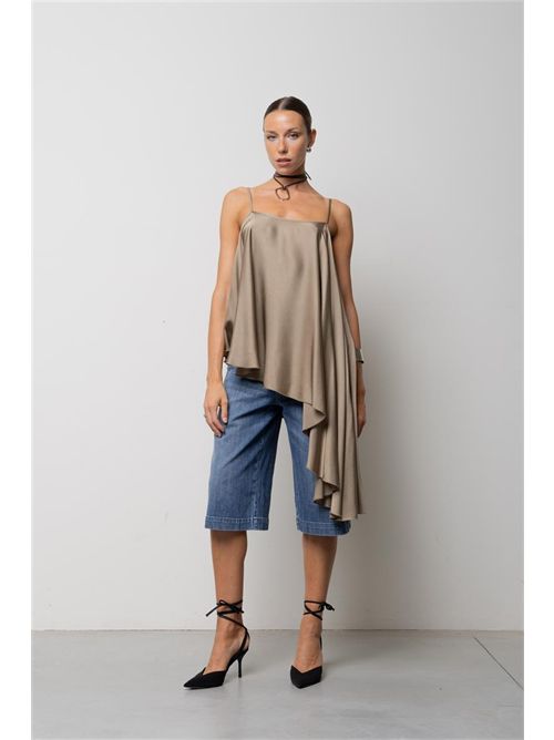 Top asimmetrico in raso KAOS | SPJAR009/5021